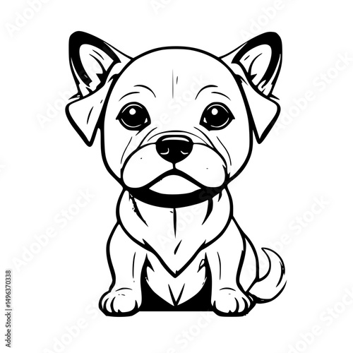 Dog icon design that can be used as a symbol of a pet, animal, living creature, or other editing tool.