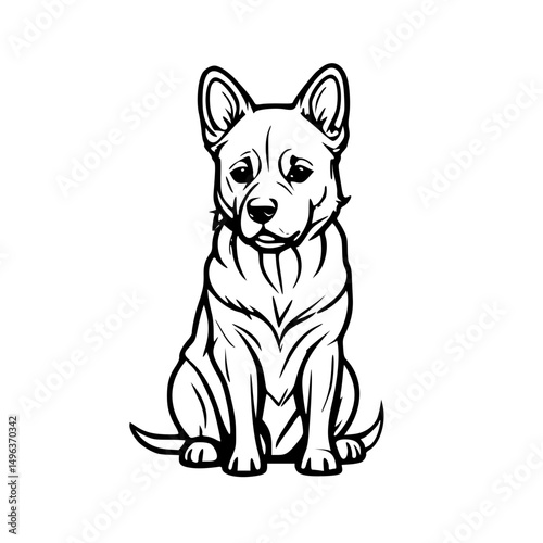 Dog icon design that can be used as a symbol of a pet, animal, living creature, or other editing tool.