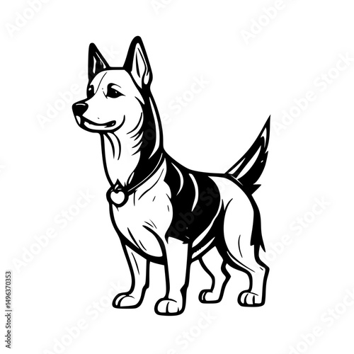 Dog icon design that can be used as a symbol of a pet, animal, living creature, or other editing tool.