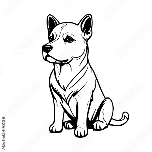 Dog icon design that can be used as a symbol of a pet, animal, living creature, or other editing tool.