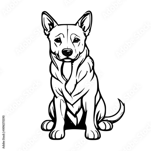 Dog icon design that can be used as a symbol of a pet, animal, living creature, or other editing tool.