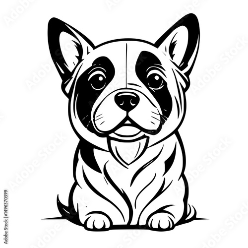 Dog icon design that can be used as a symbol of a pet, animal, living creature, or other editing tool.