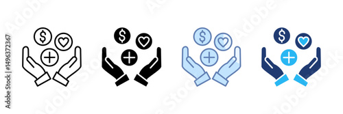 Employee Benefits Icon Set Multiple Style Collection
