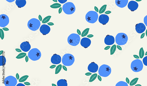 Cute blueberry fruits pattern background vector design
