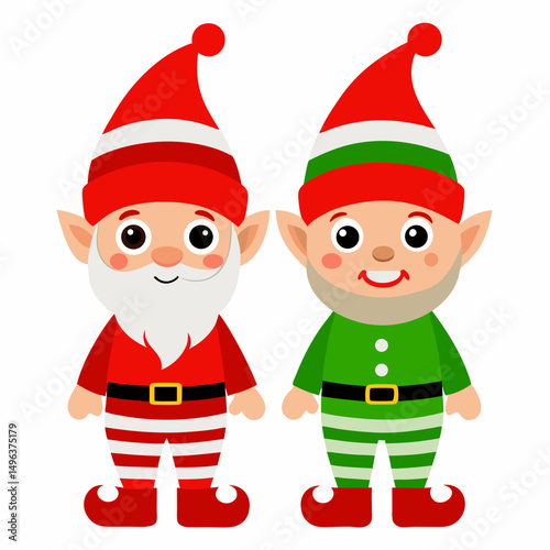 santa claus and elf