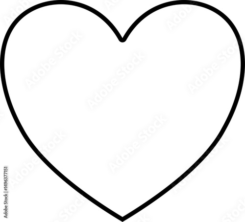A simple, outlined heart shape, presented in a clean, minimalist style.
