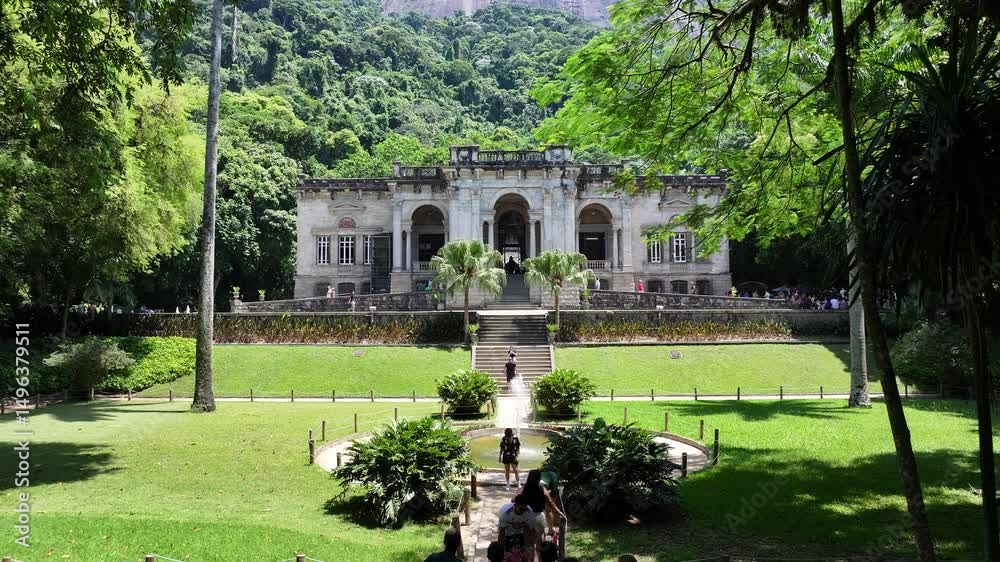Lage Park Rio In Rio De Janeiro Brazil. Bird Eye View Of Stunning Iconic Recreational Park Of The City. Industrial Landscape High Rise Building Busy. Industrial Urban. Rio de Janeiro Brazil.
