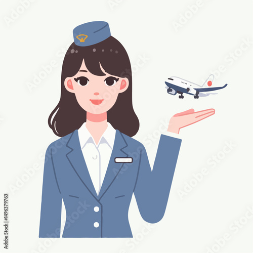 stewardess vector illustration