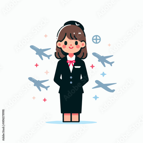 stewardess vector illustration