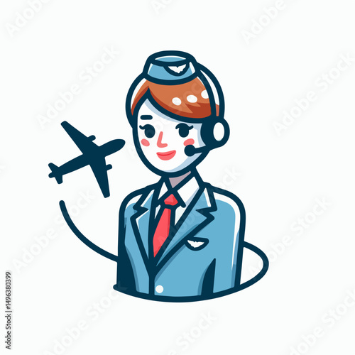 stewardess vector illustration