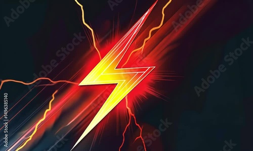 Crimson Voltage: A Red Lightning Bolt Generated by AI