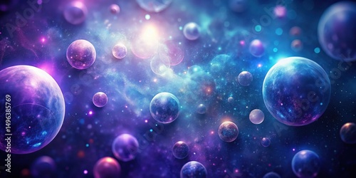 Cosmic Bubbles A Universe of Vibrant Colors and Glowing Nebulae