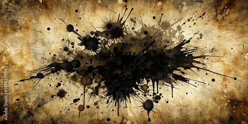 Abstract Ink Splatter Grunge Texture Background