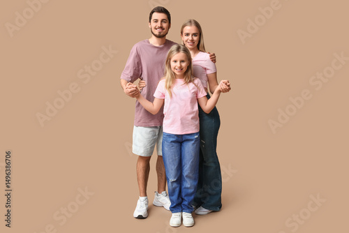Happy family in stylish den...