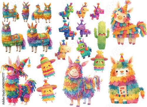 pinata watercolor clipart 