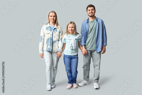Happy family in stylish den...