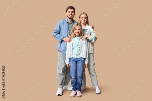 Happy family in stylish den...