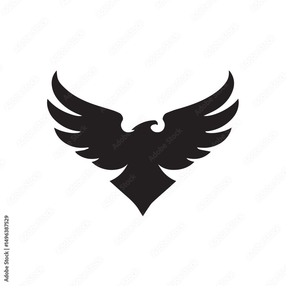 Obraz premium eagle logo vector Bold and clean eagle logo vector, with sharp lines and a strong silhouette 