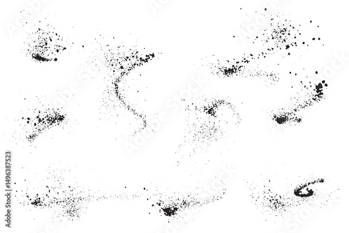 Set of black paint ink bleeding vector blood background