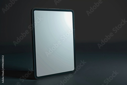 Tablet Empty Display with Blank Screen Isolated on Background for Ads Silver Black Back