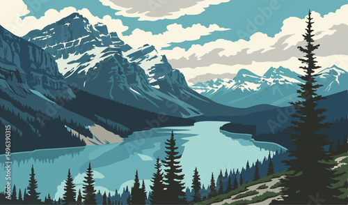 beautiful view at peyto lake canada