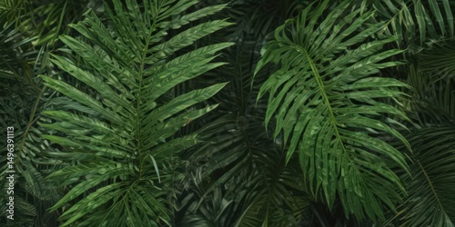 Intricate palm leaf texture, vibrant green hues, tropical detail,  macro photography,  organic,  texture
