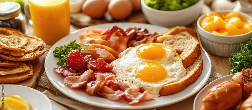Healthy breakfast on table Healthy breakfast on table
