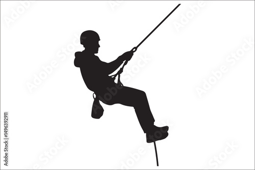 Rappelling Silhouette Shirt – Rock Climber Design for Adventure Lovers