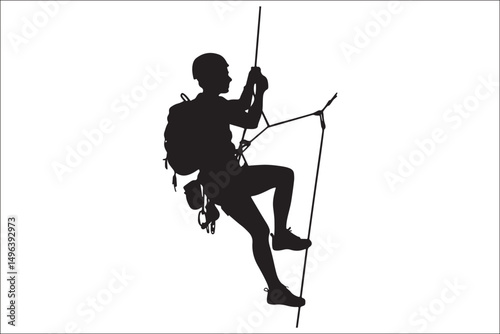 Rappelling Silhouette Shirt – Rock Climber Design for Adventure Lovers