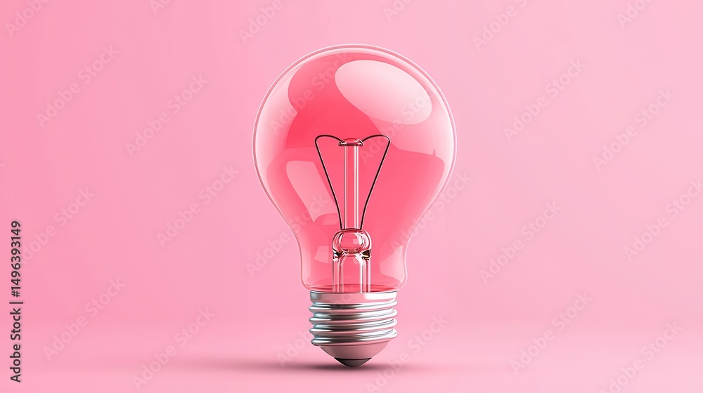 Pink Puzzle Lightbulb on Pink Background Pink Puzzle Lightbulb on Pink Background