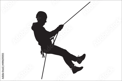 Rappelling Silhouette Shirt – Rock Climber Design for Adventure Lovers