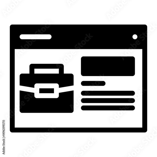 Online Portfolio. This is a vector single icon with a semi solid style. perfect for any purpose, such as website design, mobile app design, logo design, pattern design, etc.