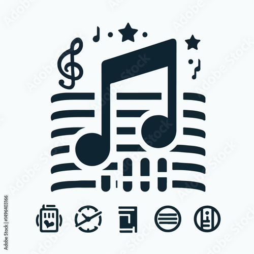 musical scale icon vector illustration