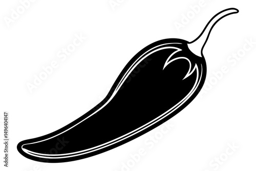 poblano chili silhouette vector
