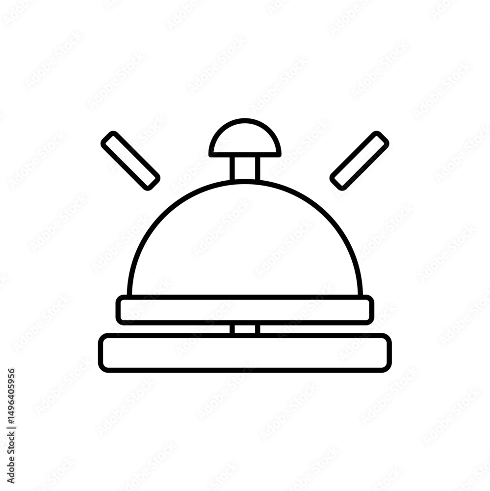 Fototapeta premium bellhop bell icon, vector line isolated on white background. trendy and modern design