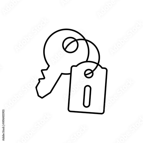 key card icon, vector line isolated on white background. trendy and modern design