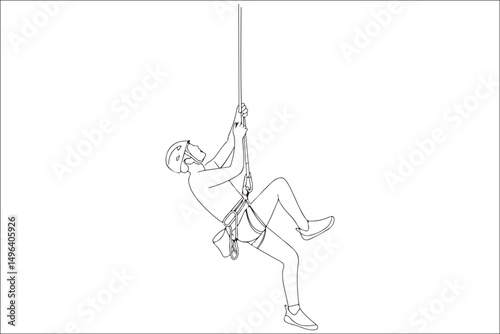 Rock Climber Rappelling Silhouette | Adventure SVG Clipart | Hiking & Climbing Wall Art Design | Digital Download