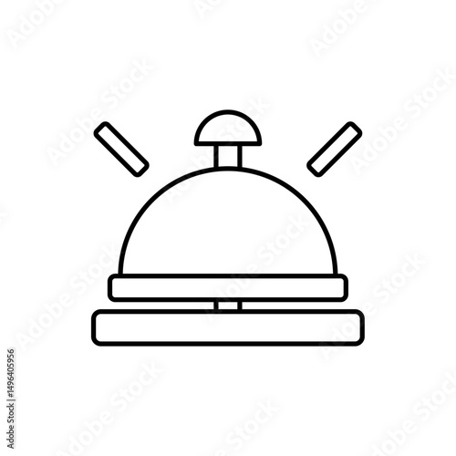 bellhop bell icon, vector line isolated on white background. trendy and modern design