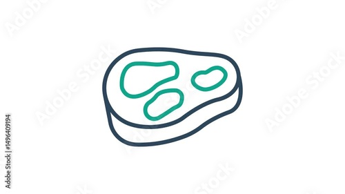 Beef icon animated. animated icon related to food. suitable for user interface, provide visual feedback and more. alpha channel, transparent background