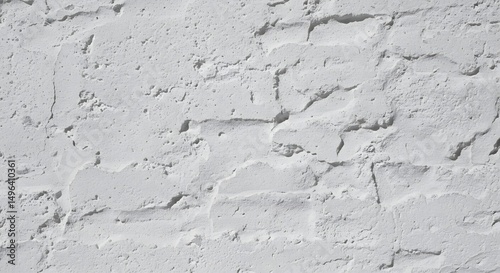 White painted brick wall with rough texture