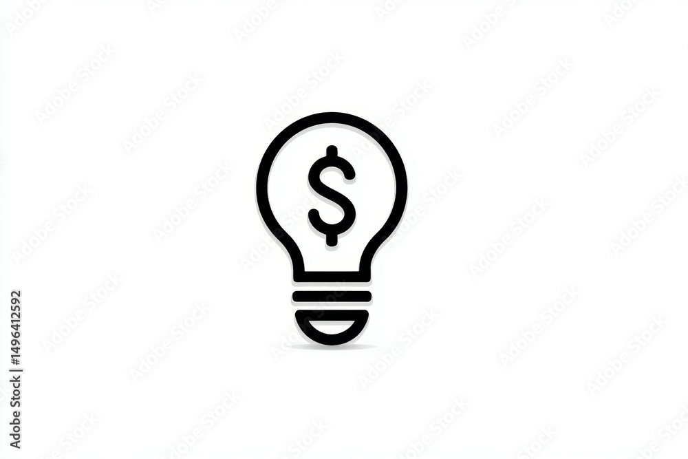 Dollar symbol inside light bulb icon representing financial ideas and innovation Dollar symbol inside light bulb icon representing financial ideas and innovation