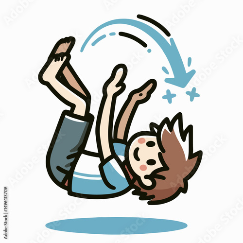 vector illustration of a person doing somersaults