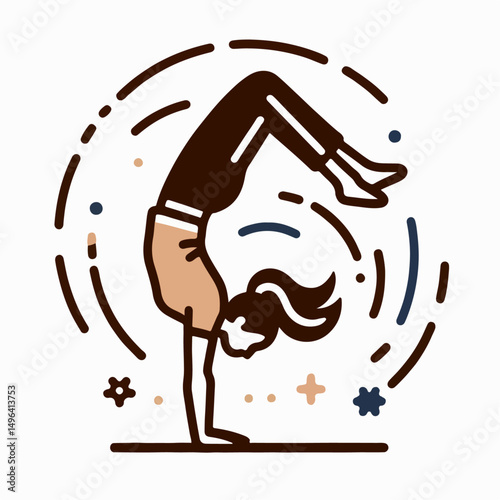 vector illustration of a person doing somersaults