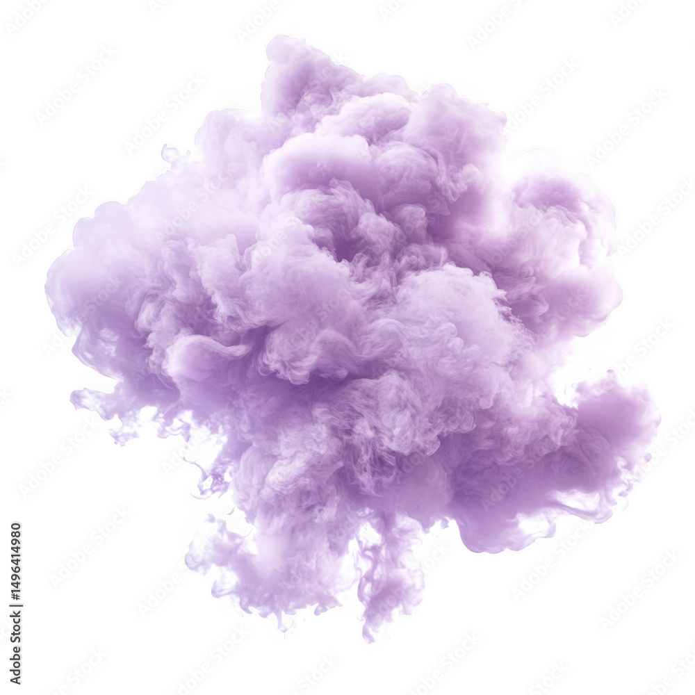 Fototapeta premium Lilac smoke cloud effect isolated on transparent background