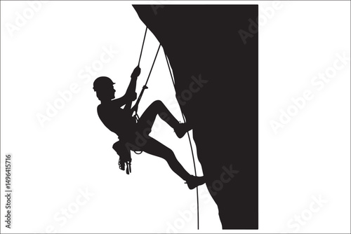 Rappelling Silhouette – Adventure Climber Outdoor Design