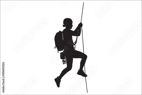 Rappelling Silhouette – Adventure Climber Outdoor Design