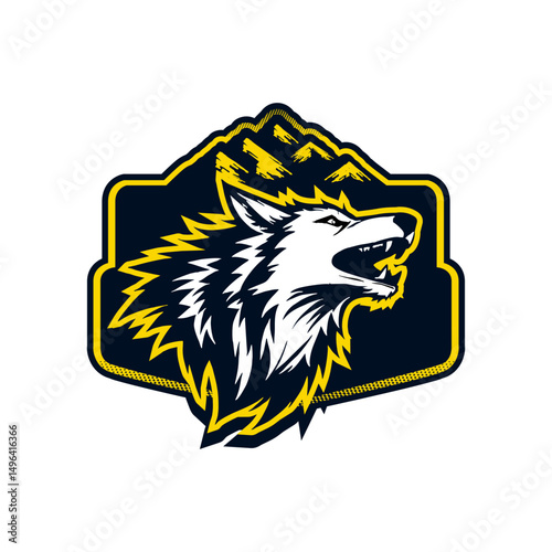 This set of dynamic sports logos features a fierce wolf as the central icon, symbolizing power, loyalty, and aggression. 