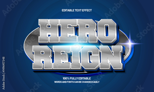 hero reign editable text effect with a king and kingdom text style