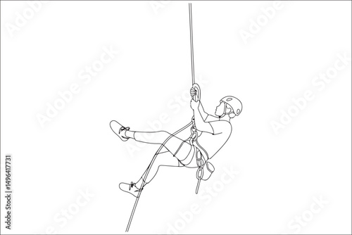 Rappelling Silhouette – Adventure Climber Outdoor Design