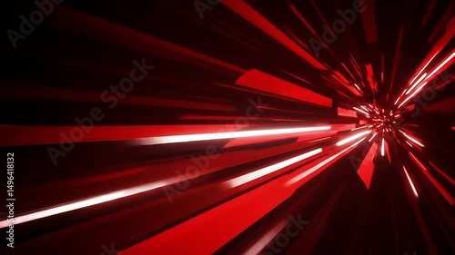 Moving Through Red Light Tunnel Abstract Slow Motion Background
